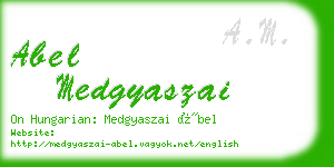 abel medgyaszai business card